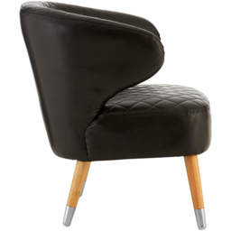 Premier Housewares Richy Black Leather Effect Accent Chair - thumbnail 3