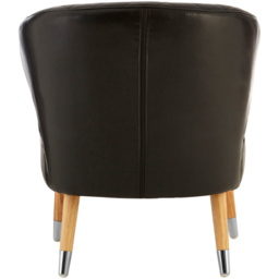 Premier Housewares Richy Black Leather Effect Accent Chair - thumbnail 4