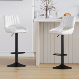 Stacey Cream Adjustable Breakfast Bar Stool with Footrest Set of 2 - thumbnail 1