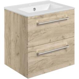 Bathstore Milford 2 Door Oak Wall Hung Basin Unit 510mm - thumbnail 1