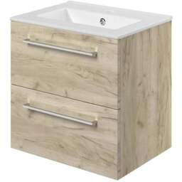 Bathstore Milford 2 Door Oak Wall Hung Basin Unit 510mm - thumbnail 3