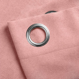 Alan Symonds Velvet Chenille Ring Top Eyelet Curtains Blush 142 x 229cm - thumbnail 2