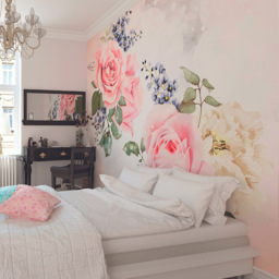Origin Murals Roses and Sparkles Pink Wall Mural