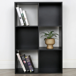 Jane 6 Shelf Black Cube Storage Unit - thumbnail 1