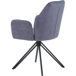 Core Products Aspen Set of 2 Grey Chenille Fabric Swivel Dining Armchair - thumbnail 3