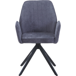 Core Products Aspen Set of 2 Grey Chenille Fabric Swivel Dining Armchair - thumbnail 2