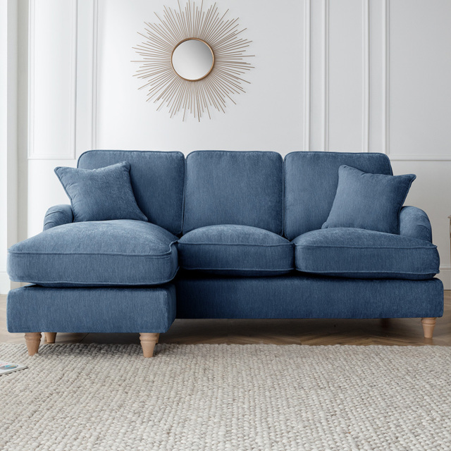 The Vienna 3 Seater Navy Left Hand Chaise Sofa - image 1