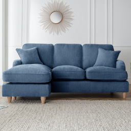 The Vienna 3 Seater Navy Left Hand Chaise Sofa