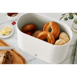 Swan Cotton White Bread Bin with Wooden Lid - thumbnail 4