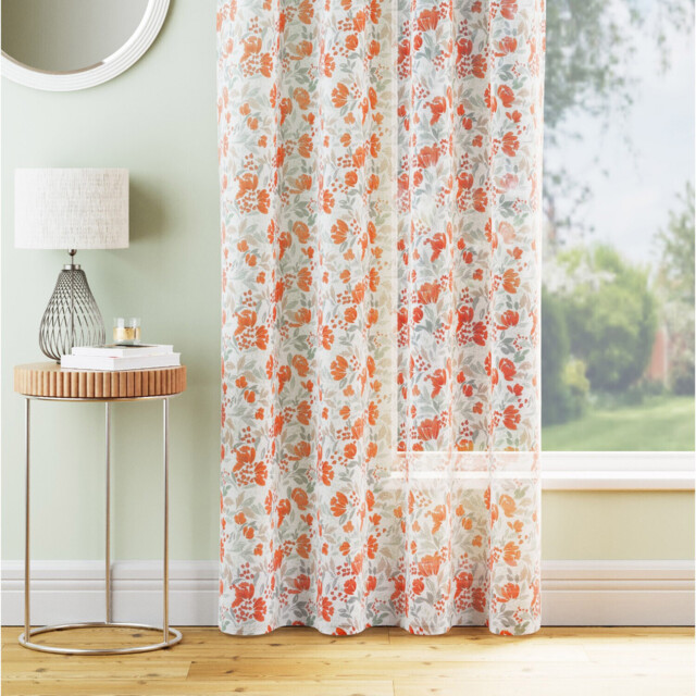 Mia Curtain Panel Burnt Orange 122cm - image 1