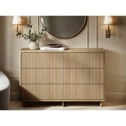 SOLACE+CO Velmor Oak 6 Drawer Ribbed Chest of Drawers - thumbnail 4