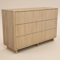 SOLACE+CO Velmor Oak 6 Drawer Ribbed Chest of Drawers - thumbnail 2