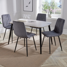 Core Products Aspen Grey Oak 4 Seater Rectangle Dining Set