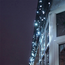 Eagle Connect Cool White 240 LED Black Cable Icicle Light 9m