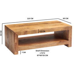 Brooklyn Napoli Toko Single Shelf Light Mango Large Coffee Table - thumbnail 4