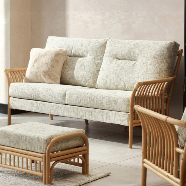 Desser Solo 3 Seater Natural Rattan Apple Crumble Sofa - image 1