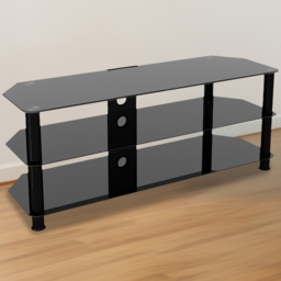 AVF Classic 2 Shelf Black Glass Corner TV Unit with Cable Management