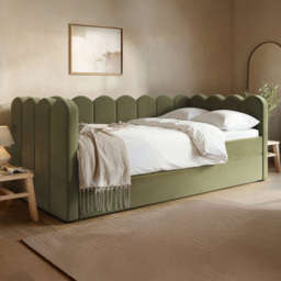 Flair Esme Khaki Velvet Cloud Day Bed with Trundle