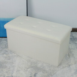 Seville Cream Brushed Velvet Padded Storage Trunk - thumbnail 4