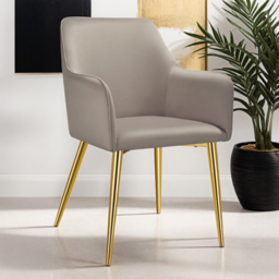 tectake Avane Taupe Padded Dining Chair Set of 4