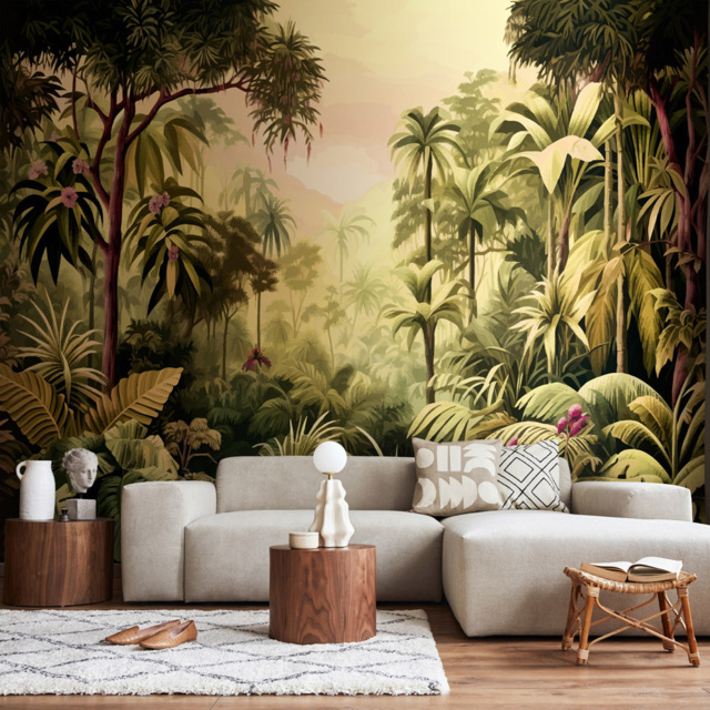 Origin Murals Jungle Trees Green Wall Mural - image 1
