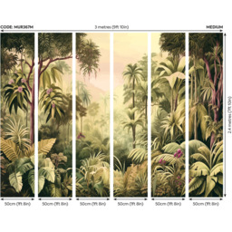 Origin Murals Jungle Trees Green Wall Mural - thumbnail 3