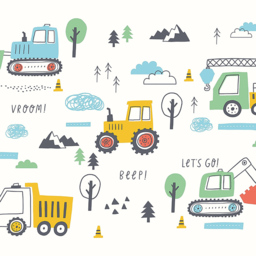 Origin Murals Tractors and Diggers Gold Wall Mural - thumbnail 2