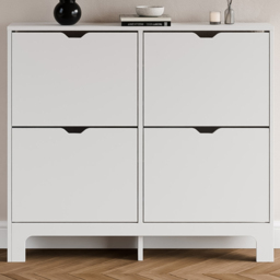 GFW White Narrow 4 Drawer Shoe Cabinet