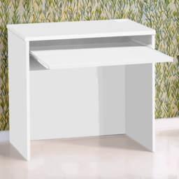 R White Cabinets White Home Office Desk with Keyboard Tray
