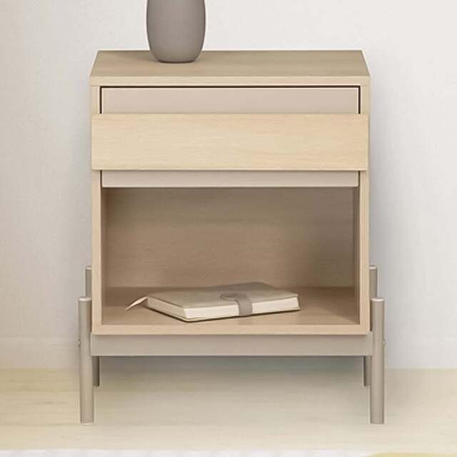 Sofia Natural Single Drawer Single Shelf Bedside Table - image 1