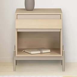 Sofia Natural Single Drawer Single Shelf Bedside Table - thumbnail 1