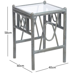 Desser Bali Grey Natural Rattan Side Table - thumbnail 3