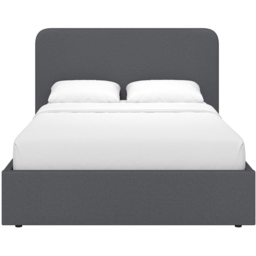 FWStyle King Size Grey Linen Upholstered Lift-Up Ottoman Bed Frame - thumbnail 3