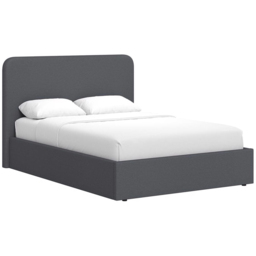 FWStyle King Size Grey Linen Upholstered Lift-Up Ottoman Bed Frame - thumbnail 2