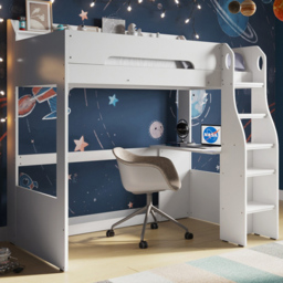 Flair Cosmic Wooden White High Sleeper