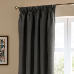 Furn The Ultimate Velvet Fully Lined Pencil Pleat Curtains Charcoal 229 x 137cm - thumbnail 3