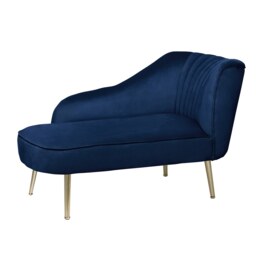 Gigi Velvet Chaise Longue - Midnight - thumbnail 2