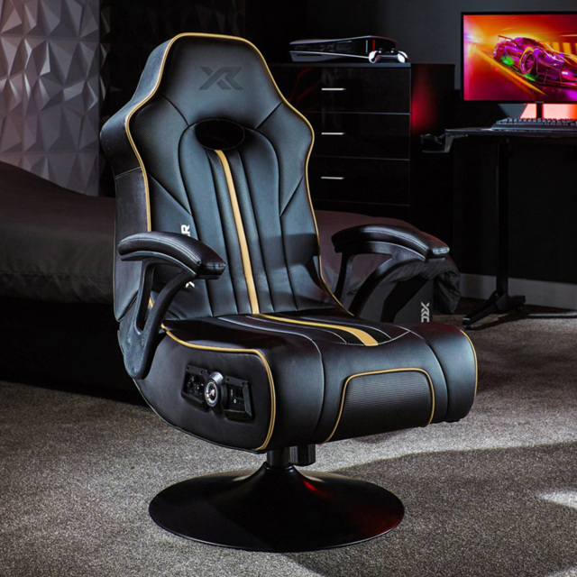X Rocker Torque 2.1 Gold Stereo Audio Console Gaming Chair with Vibration - image 1