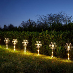 Samuel Alexander 24 Warm White LED Snowflake Garden Stake Light 8 Pack - thumbnail 1
