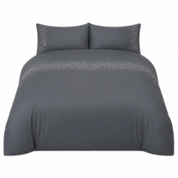 Smart Living Charcoal Double Diamante Embellished Duvet Set - thumbnail 2