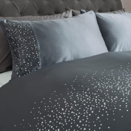 Smart Living Charcoal Double Diamante Embellished Duvet Set - thumbnail 4