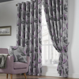Alan Symonds Amsterdam Ring Top Eyelet Curtains Purple 229 x 274cm