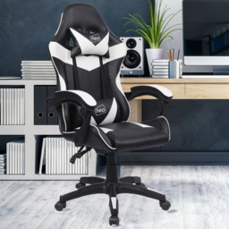 Neo Black and White PU Leather Swivel Office Chair