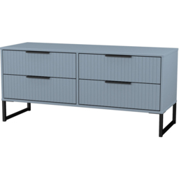 Crowndale Fluted 4 Drawer Denim Blue Bed Box Ready Assembled - thumbnail 4