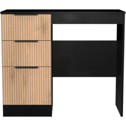 Crowndale Java Slatt Effect and Black 3 Drawer Vanity Unit - thumbnail 2