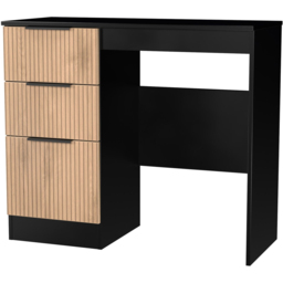 Crowndale Java Slatt Effect and Black 3 Drawer Vanity Unit - thumbnail 4