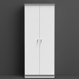 Crowndale Yarmouth White 2 Door Tall Wardrobe Ready Assembled - thumbnail 1
