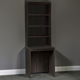 R White Cabinets Black Small 4 Shelf Laptop Desk with Hutch - thumbnail 1
