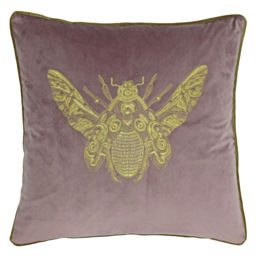 Paoletti Cerana Dusky Blush Embroidered Velvet Cushion