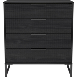 Crowndale Fluted 4 Drawer Black Ash Chest of Drawers Ready Assembled - thumbnail 2